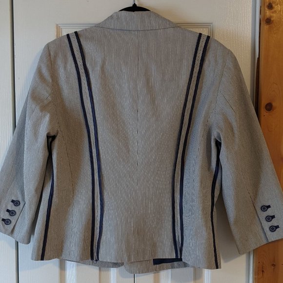 Nygard Collection Blue Striped Blazer sz 14 - Picture 4 of 10